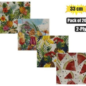Serviettes 2ply 33cm 20pc brights