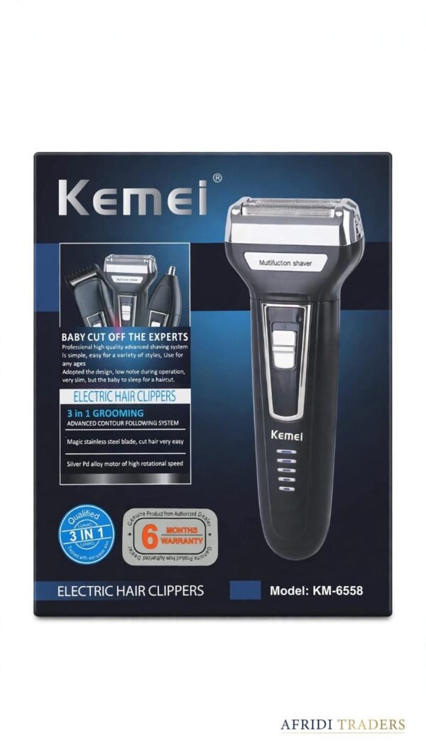 ✨ Kemei KM-6558 3-in-1 Electric Shaver