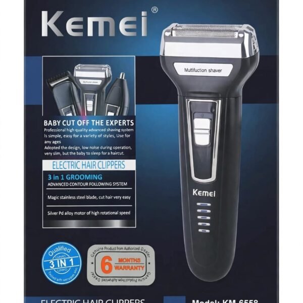 ✨ Kemei KM-6558 3-in-1 Electric Shaver